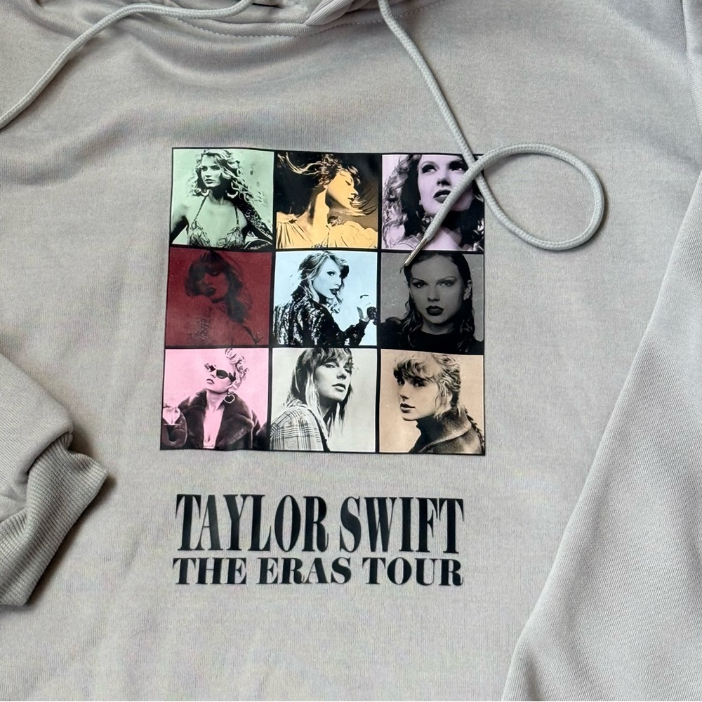 Taylor Swift Eras Tour Hoodie Youth Large 150 Gray Swiftie Sweatshirt - Picture 2 of 7